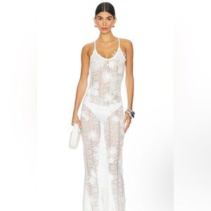SNDYS Sundays The Label Vesper White Lace Sheer Maxi Dress